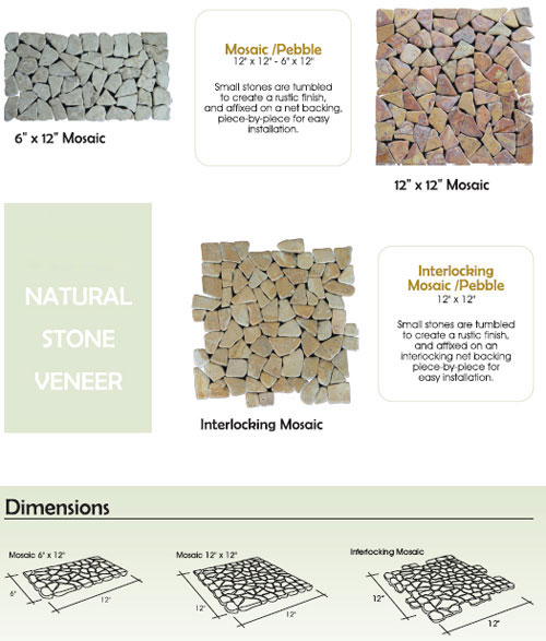 Mosaic/Pebble Natural Stone Veneer - The Leader in Natural Thin Stone ...